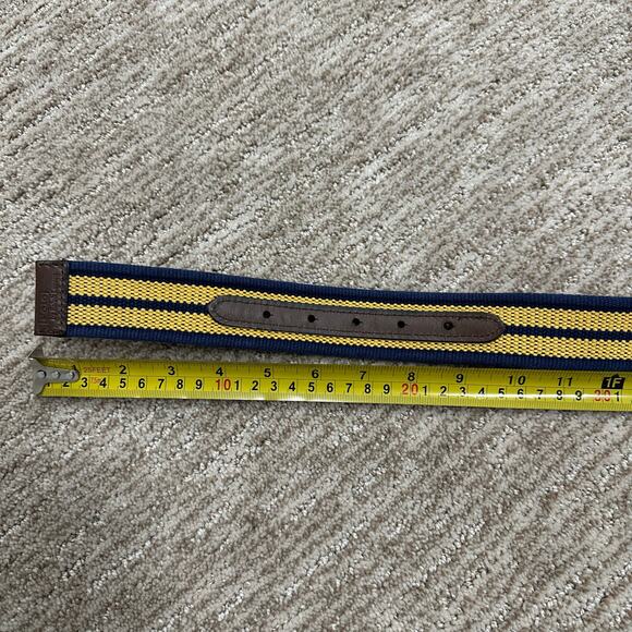 Polo Ralph Lauren Polo Bear sz 40 canvas USA blue yellow belt  stripe - Picture 8 of 10